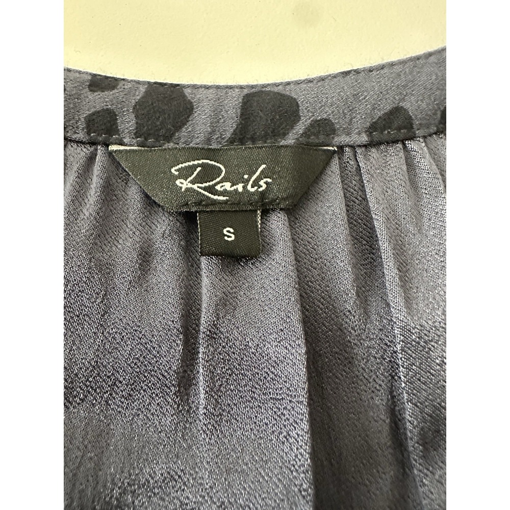 Rails Dtess Women's Small Gray Black Animal Print Jasmine Smocked Mini Safari - Picture 9 of 13